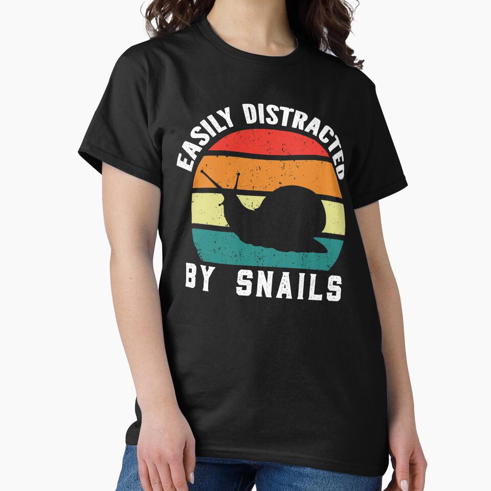 Easily Distracted By Snails (Funny Gift For Snail Lover) by i-longmanshop