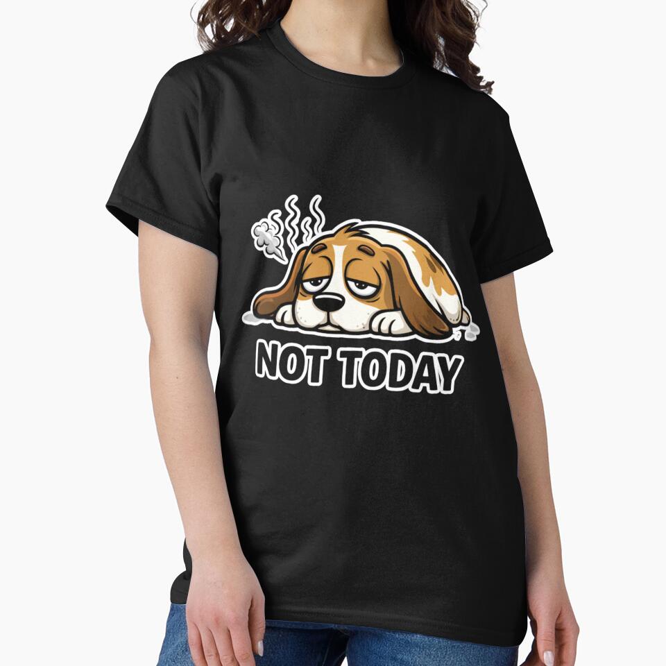 Monday Dog Not Today Funny Cartoon by LazyMoodStudio