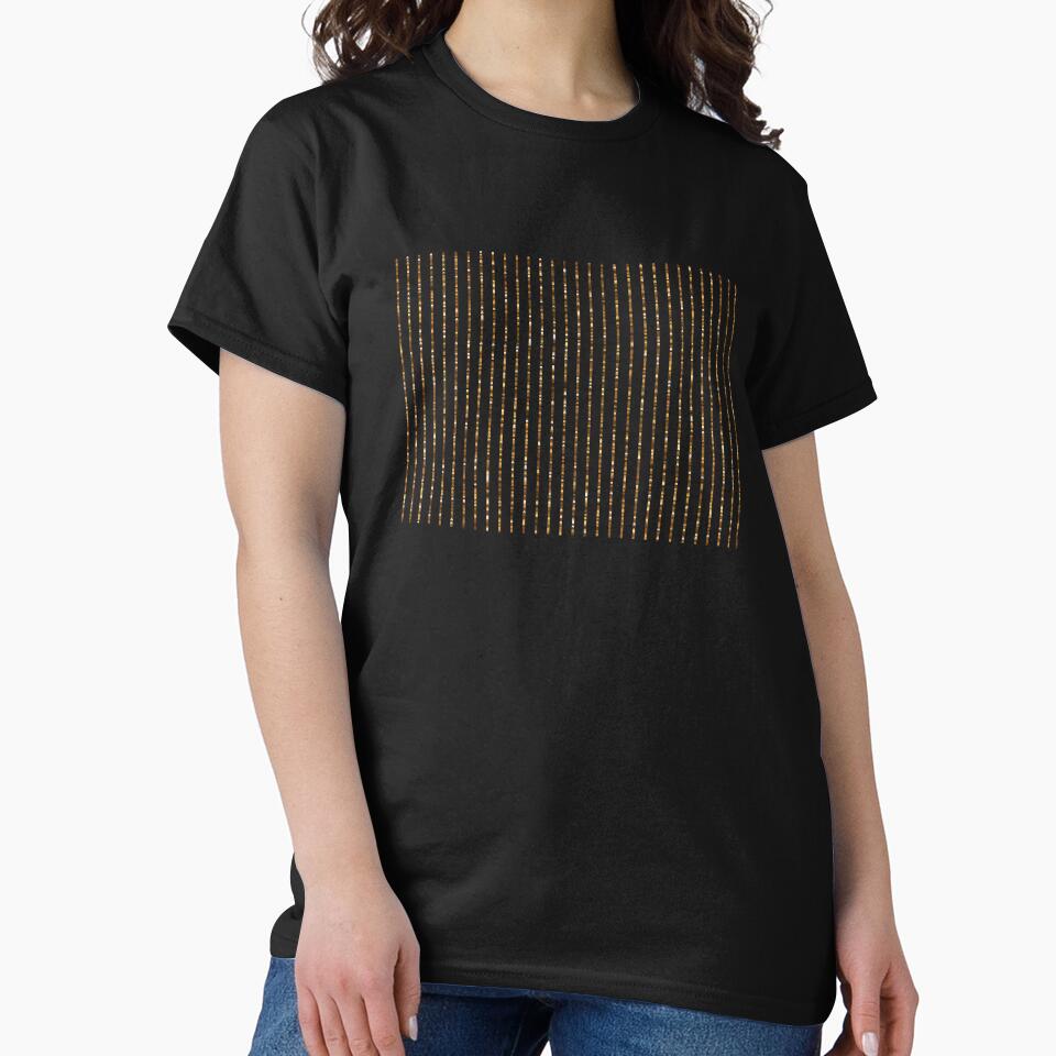 Printed image of golden sequins - vertical stripes on black background by JaReVa