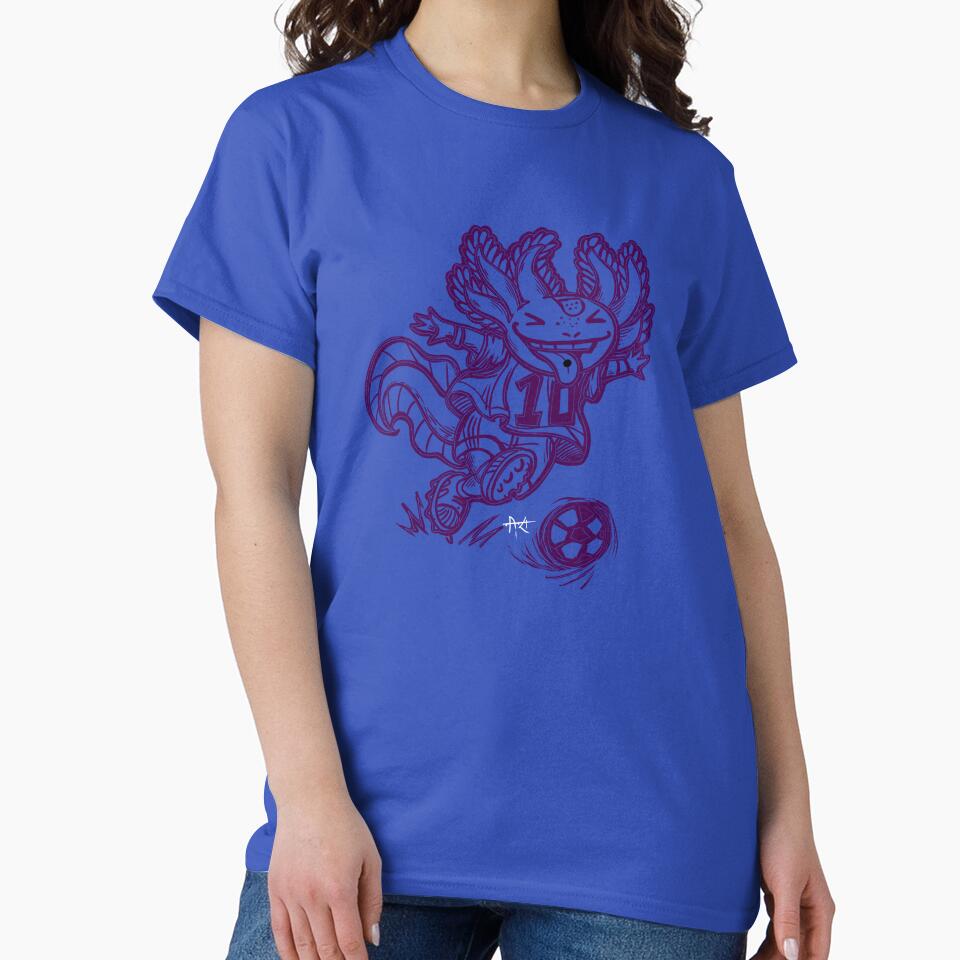 Purple Axolotl soccer player by UrielCalavera