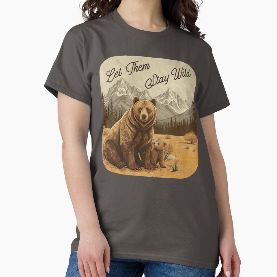 Mountain Landscape Scene Wild Bear and Cub by Gunners Inspirations