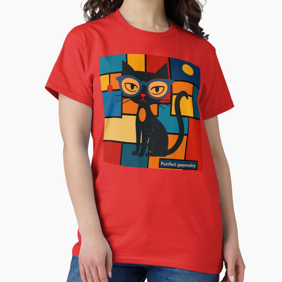 Purrfect Geometry – Retro Modern Cat Design by ElisabethRaven