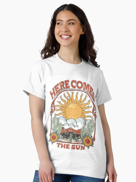 Here Comes the Sun - Retro Vintage Design Classic T-Shirt