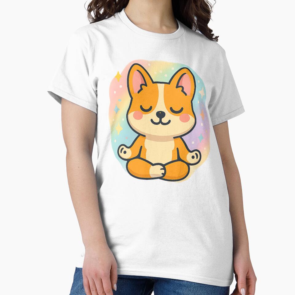 Cute Kawaii Corgi Doing Yoga, Kawaii Corgi by graphic-genie