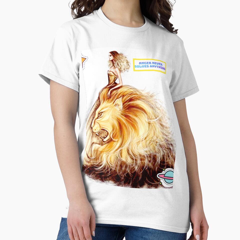 Cool Girl with Angry lion slogan by Hinakhan59241