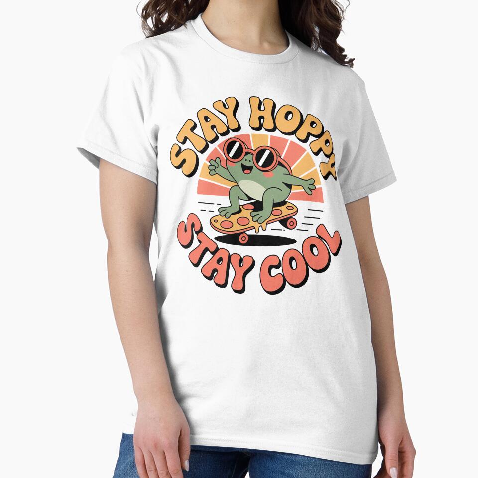 Copy of Kawaii Frog, Cute Kawaii Frog Riding On A Skateboarding Pizza Slice by graphic-genie