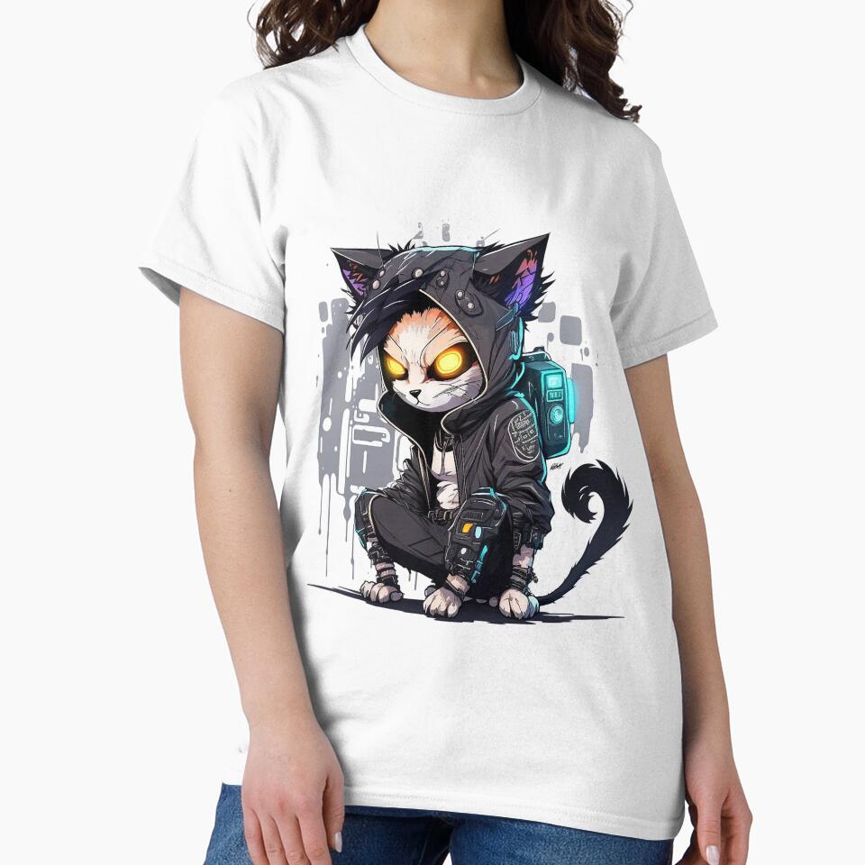 Hacker Cat Cyberpunk by Shaani