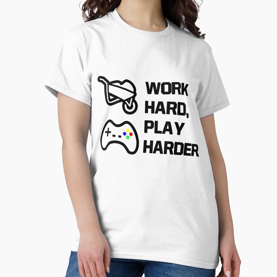 Work Hard, Play Harder Statement Design by AM-Hobby-Hub