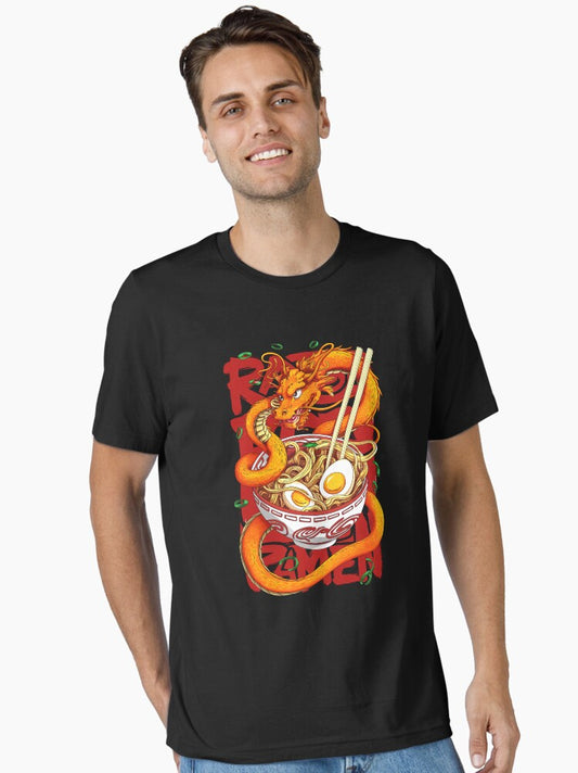 Japanese Ramen Noodles Dragon Bowl Kawaii Anime Men Women Essential T-Shirt Style001