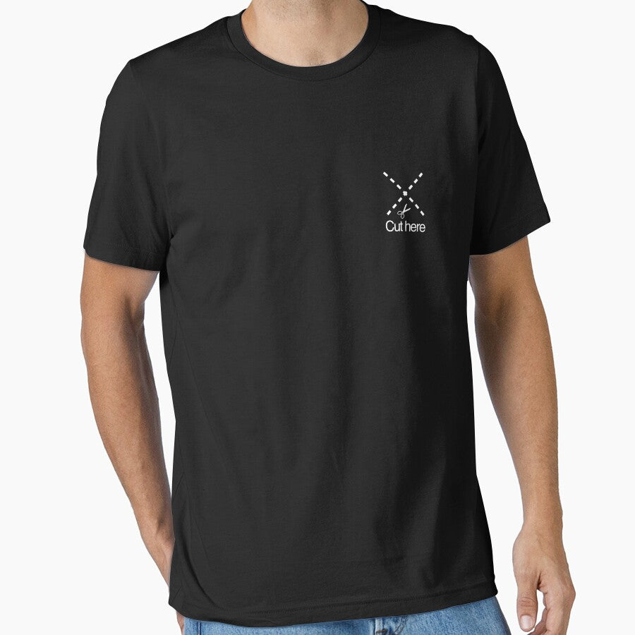 Cut here heart markings. Funny tee design by Kam-designs