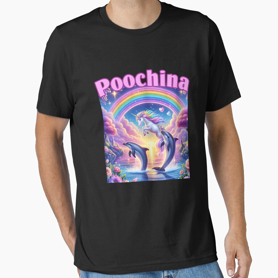 Poochina, Ironic Funny Meme, Trendy Dolphin by Ariana De Amicis