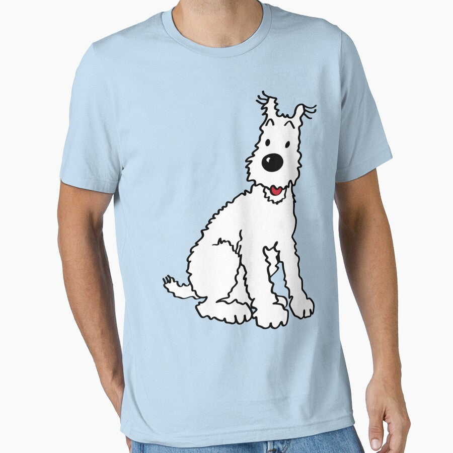 Snowy dog Tin Tin Sticker by OlgaGrybenko