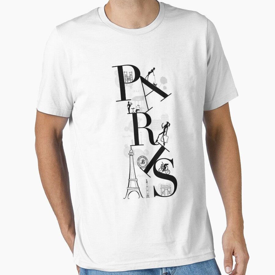 Eiffel Tower Printed Top Clothing, PARIS, by LukaKingat