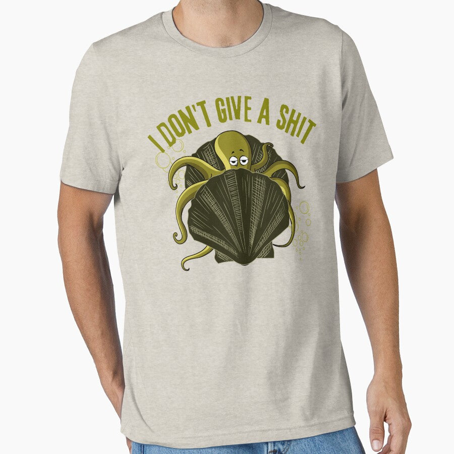 I don't give a shit funny octopus in shell by reka88