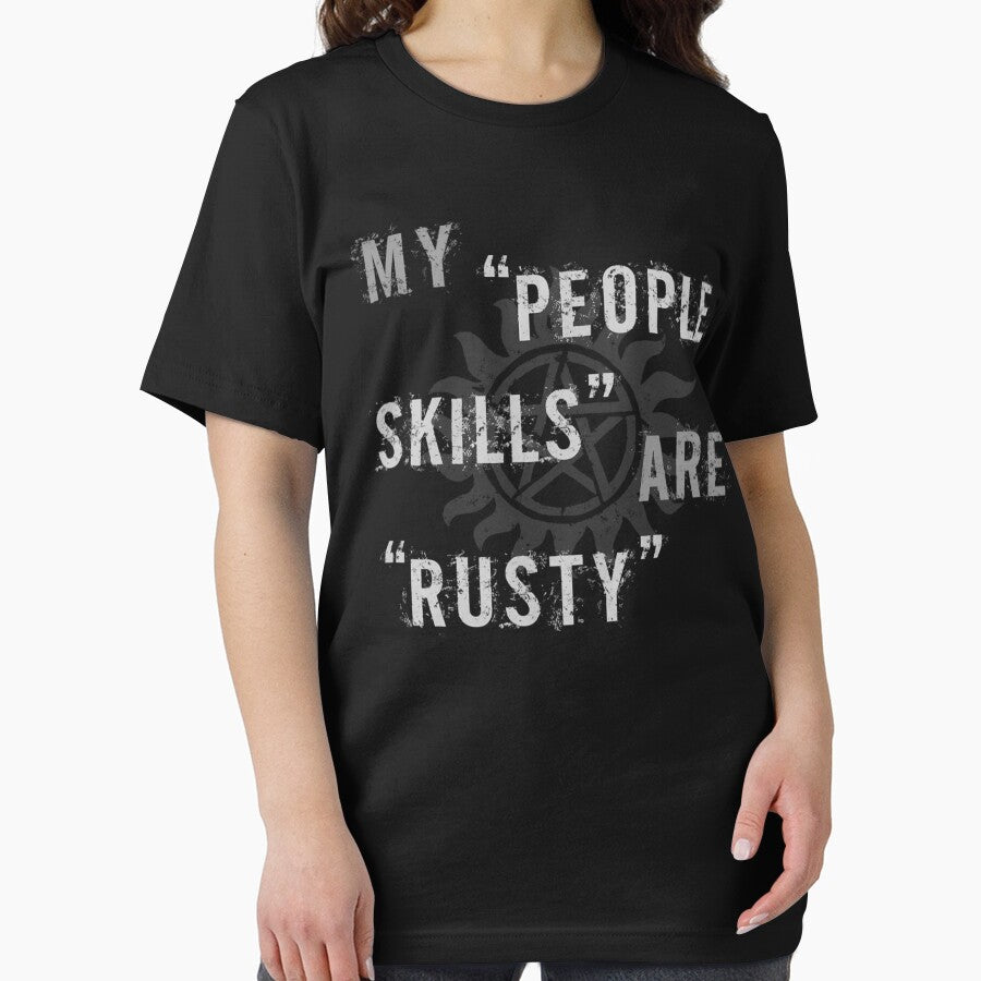 Supernatural Castiel 'People Skills' T-Shirt by krsicamar