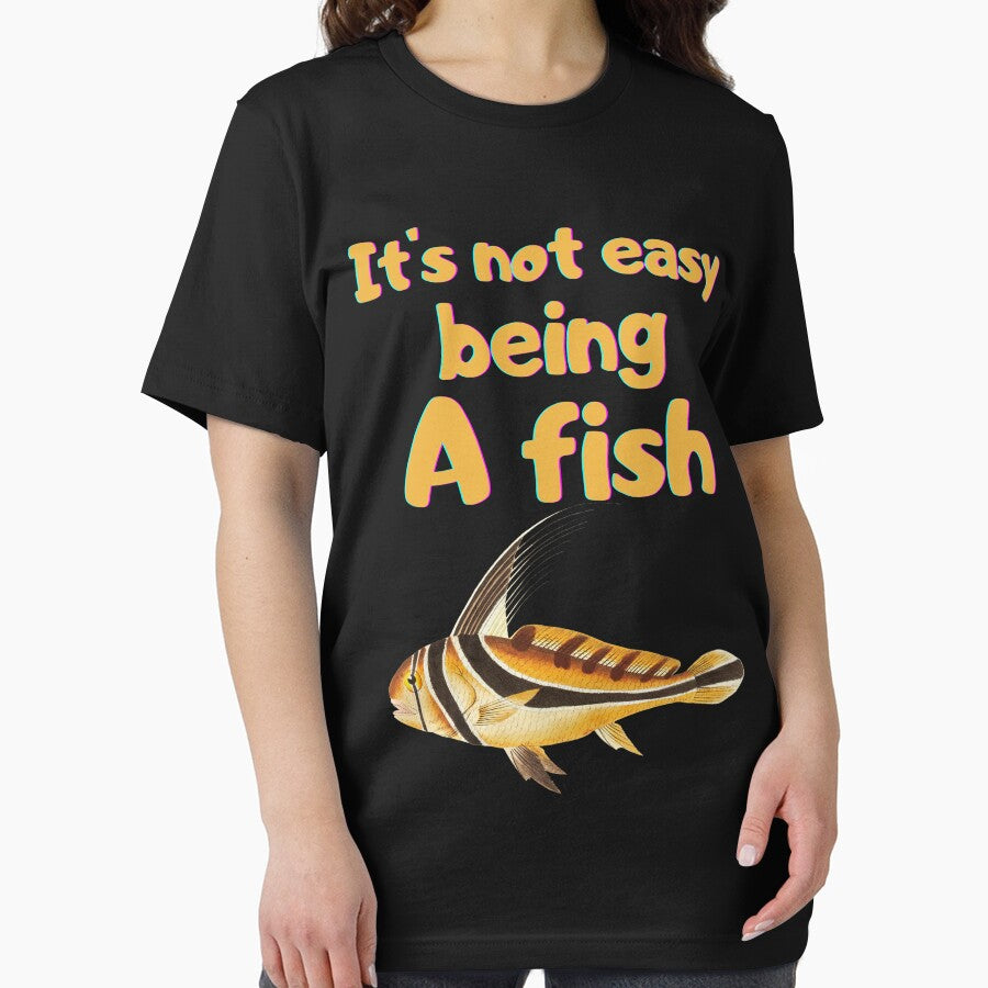 Its Not Easy Being Fish Slogan Retro Fish Illustration Design II by beddreams