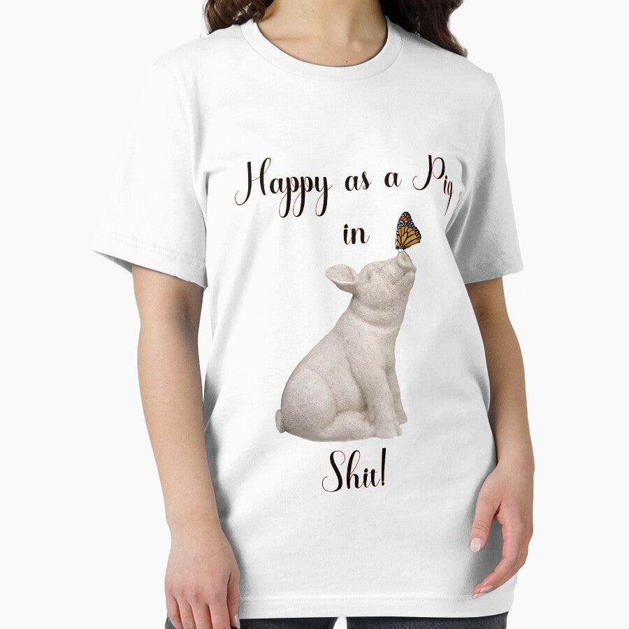 Happy as a Pig in Sh!t Funny Art Witty Decor A505 by byNicol