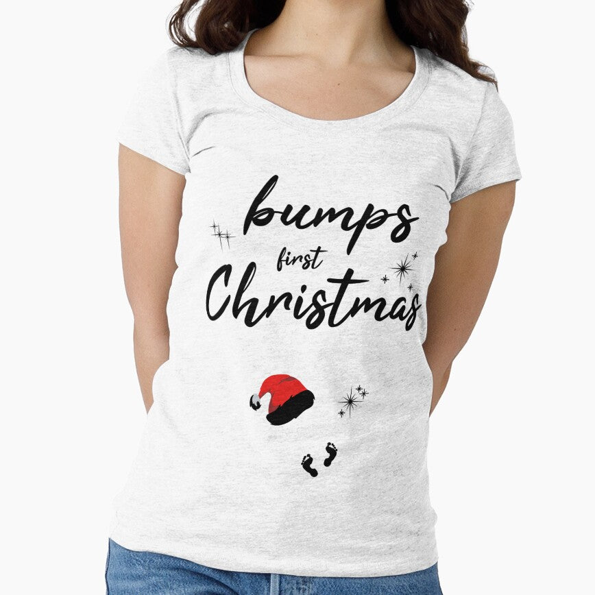 Bump's First Christmas Holiday Ladies Shirt by q4success