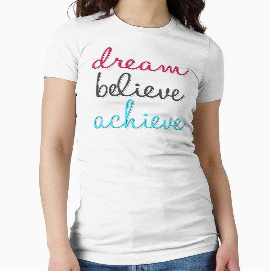 Dream Believe Achieve Cute Dreaming graphic Summer Gift Tshirt by WelderSurgeon