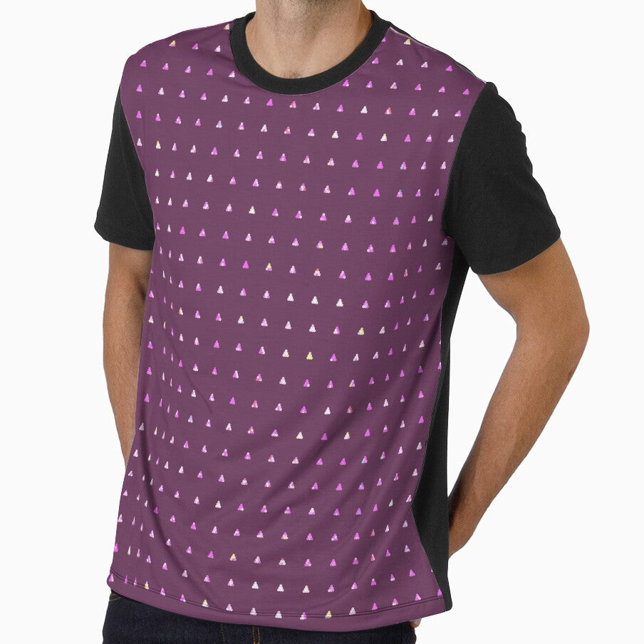 Printed image of magenta sequins - pyramid shapes on purple background by JaReVa
