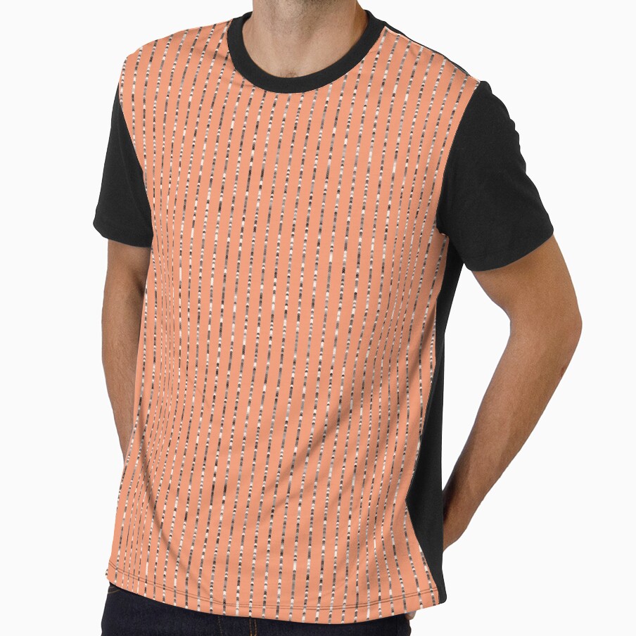 Printed image of silver sequins - vertical stripes on orange background by JaReVa