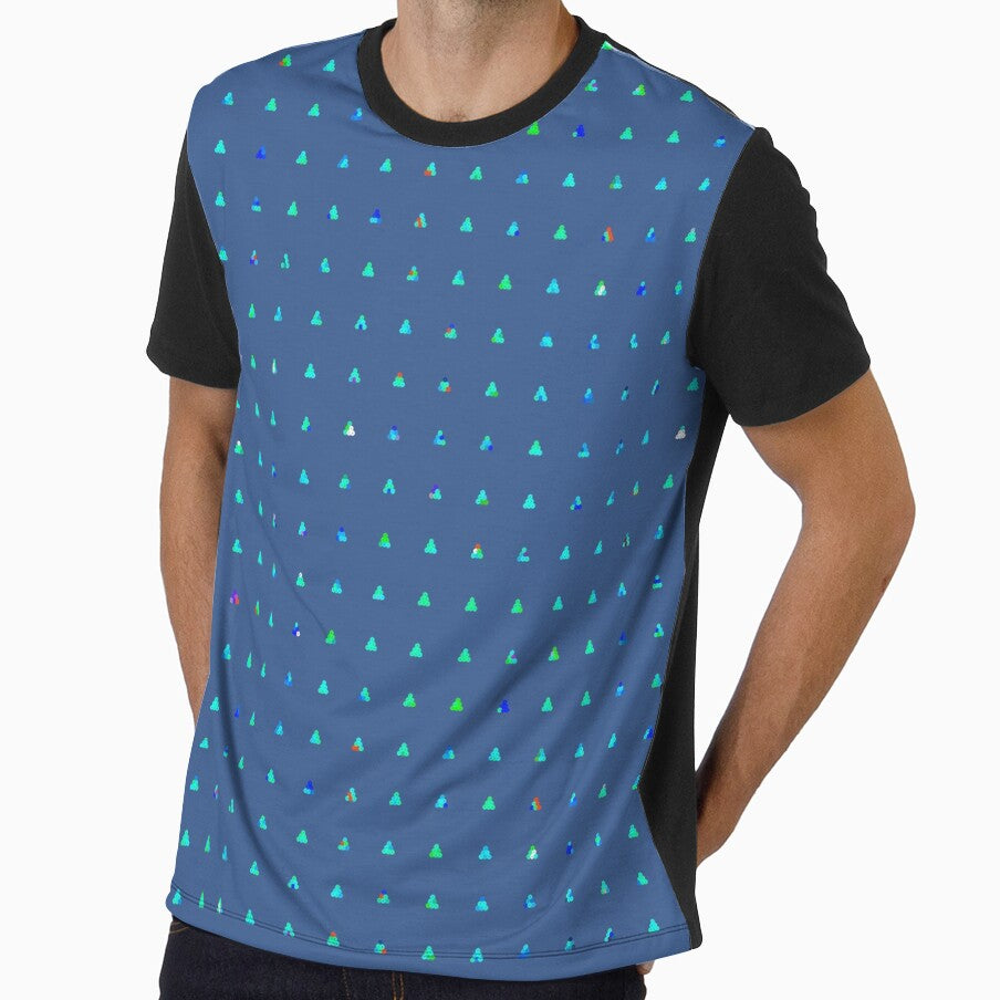 Printed image of azure sequins - pyramid shapes on classic blue background by JaReVa