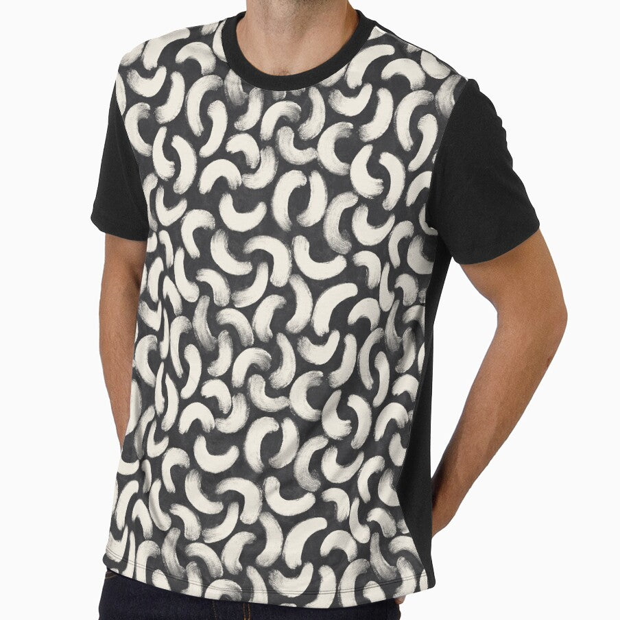 Boho gouache brush strokes in black and white by Illustrated by Nat