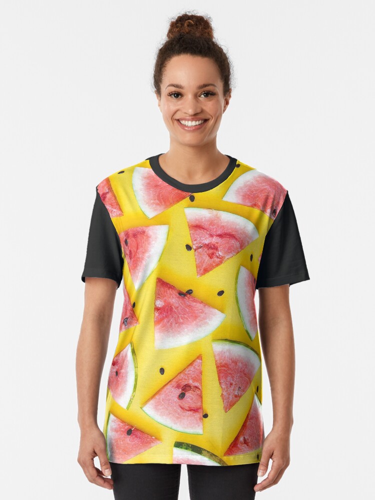 Watermelon Yellow - Pattern,Painting,Design, Illustration Graphic T-Shirt