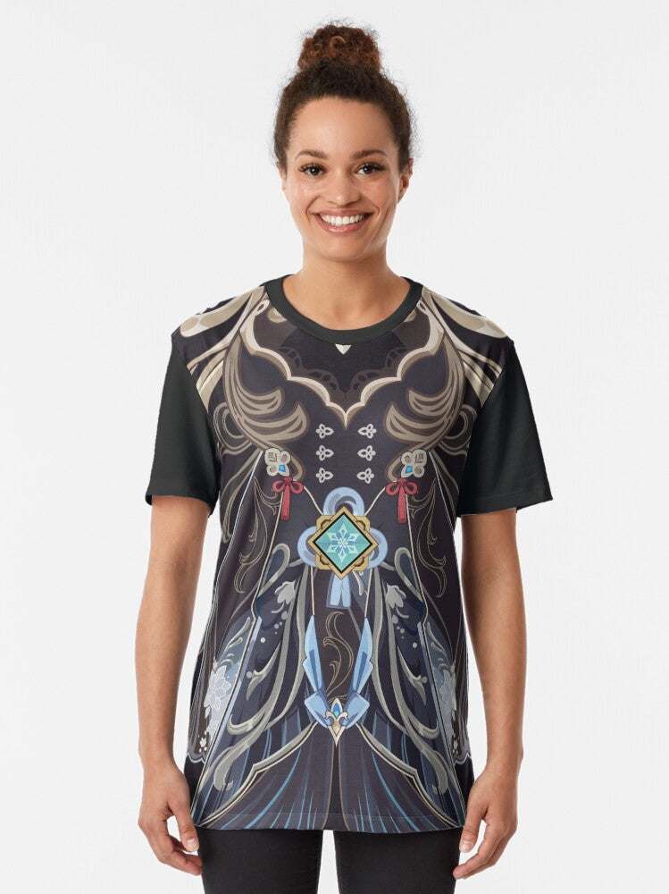Shenhe Frost Flower Dew Genshin Impact Graphic T-Shirt