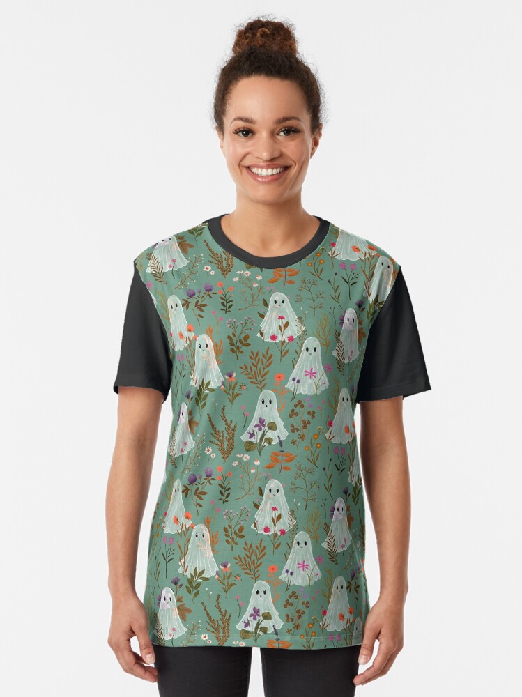 Ghosts Garden - Autumn Spirit - Teal - Katherine Quinn Graphic T-Shirt