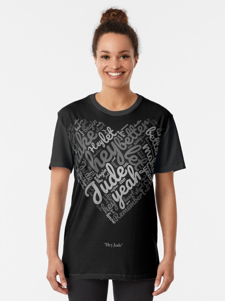 The Beatles | Hey Jude | Black and White Graphic T-Shirt