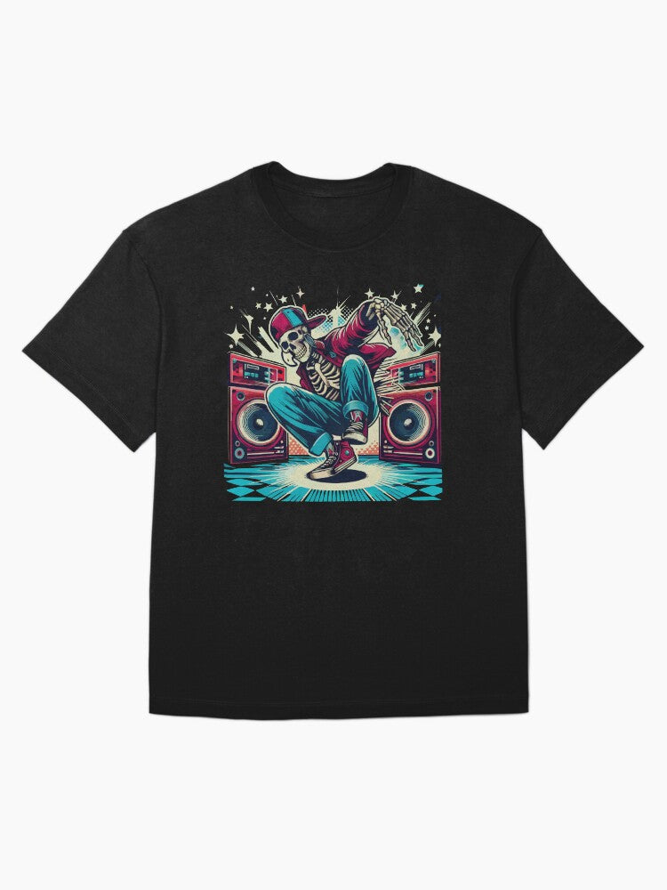 Breakdance Skeleton – Urban Street Art Graphic Oversized T-Shirt