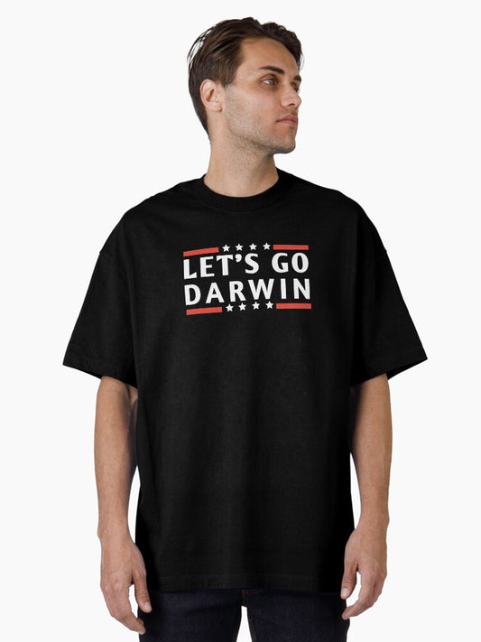 Lets Go Darwin US Flag Vintage Oversized T-Shirt