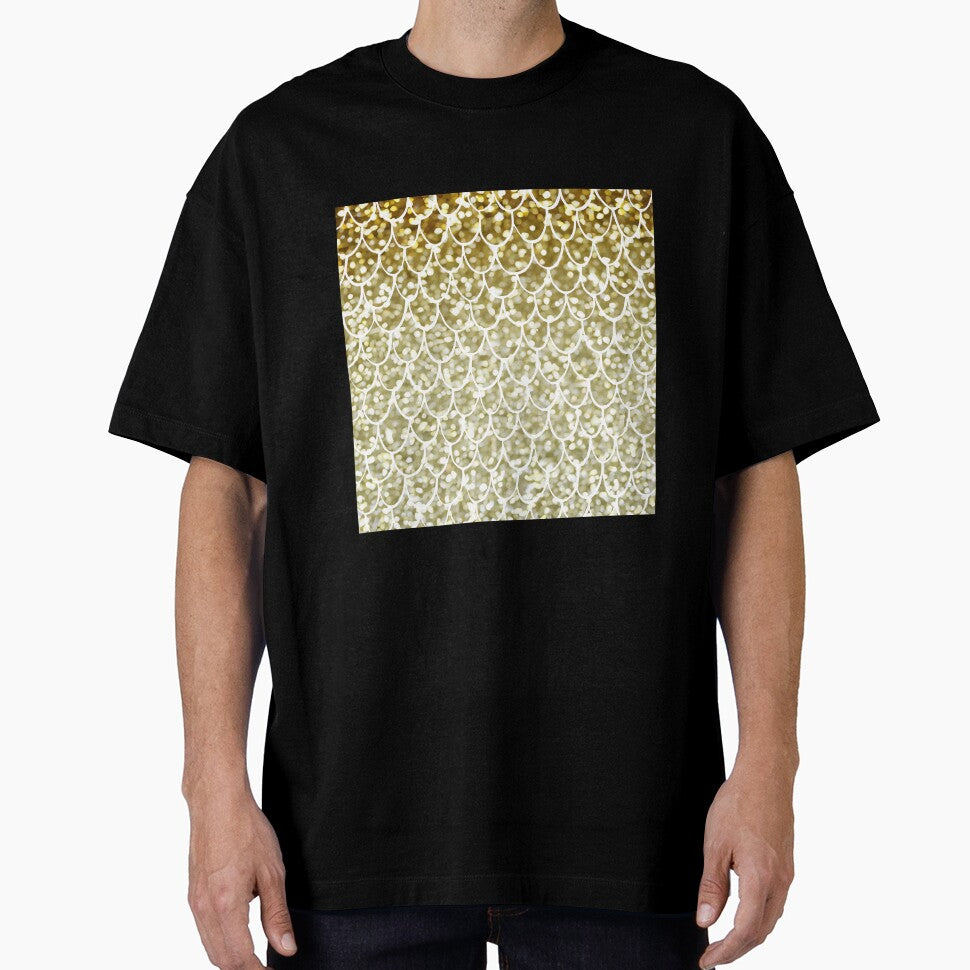 Printed image of Golden Bokeh Mermaid Tail pattern by JaReVa