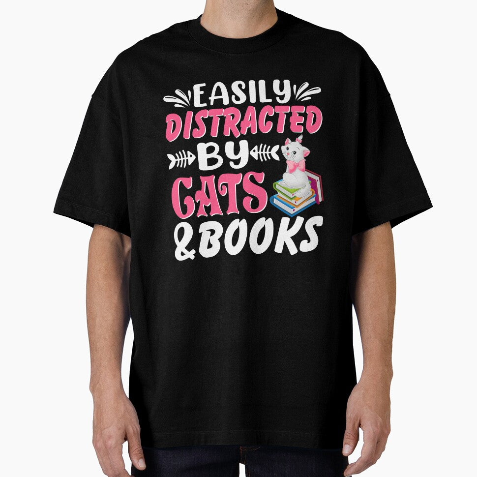 Distracted by Cats and Books by 808Designs