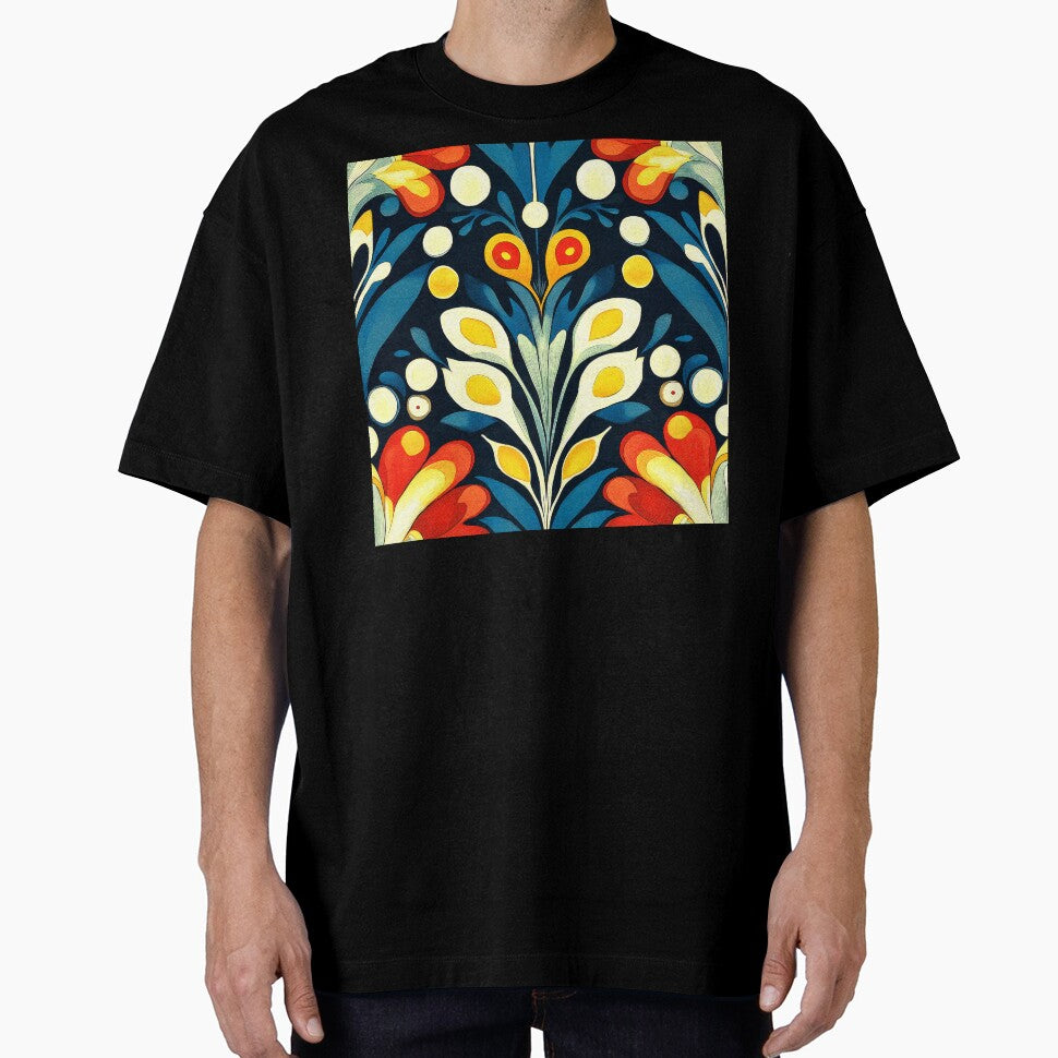 Boho-Inspired Blue, Yellow And Red Abstract Design by DEC02