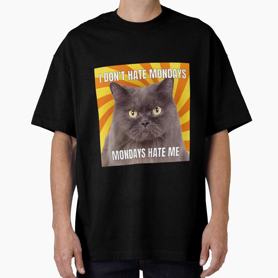 I dont Hate Mondays, Mondays hate me Cat Meme Funny Cool by popotamfriends