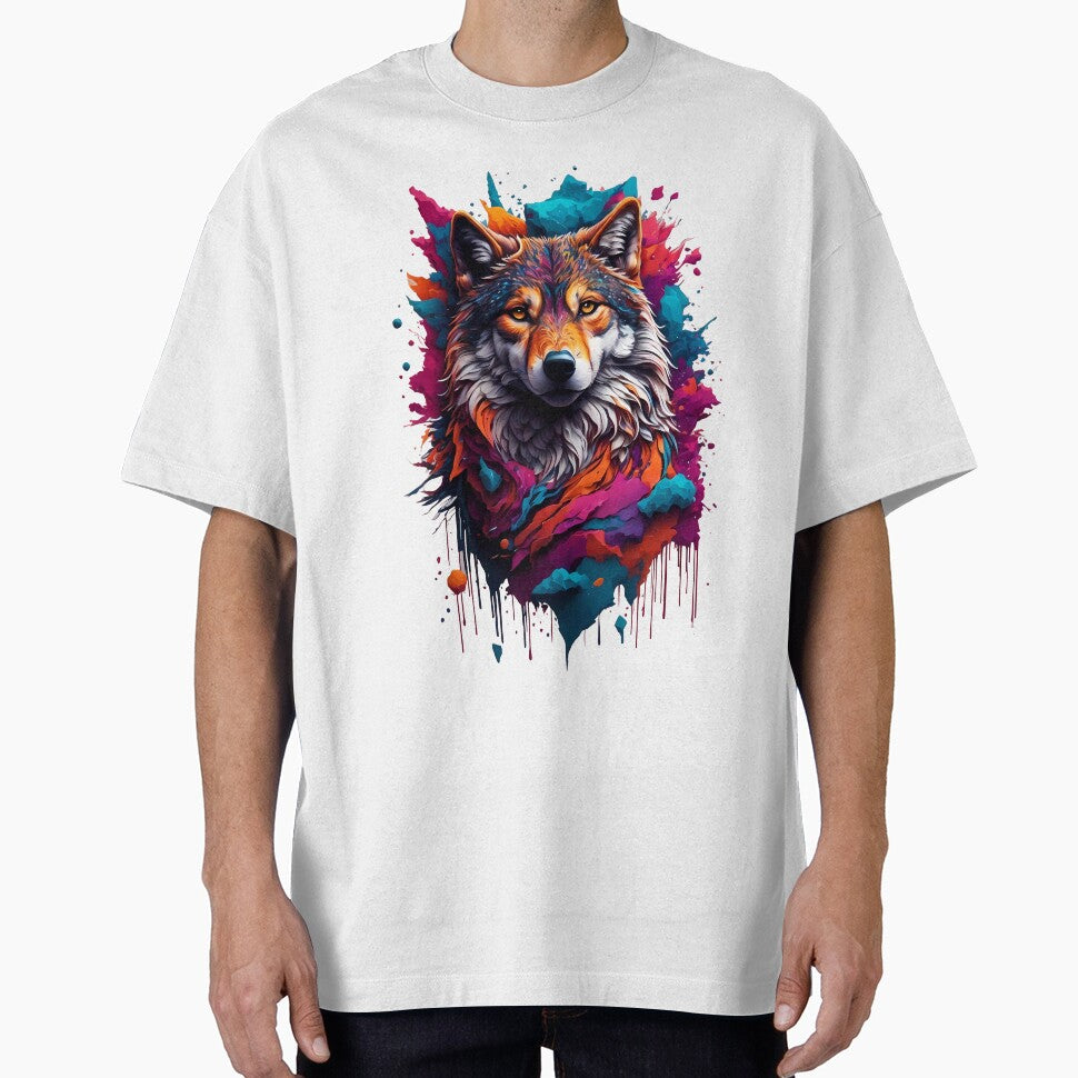 Colorful Wolf Face by Win Hardy
