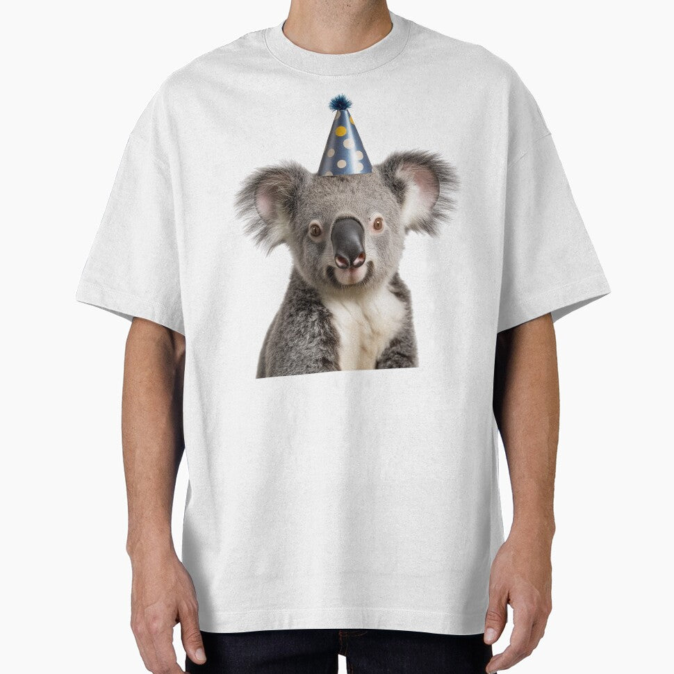 Funny Koala Wearing Birthday Party Hat by LazyOwlStore