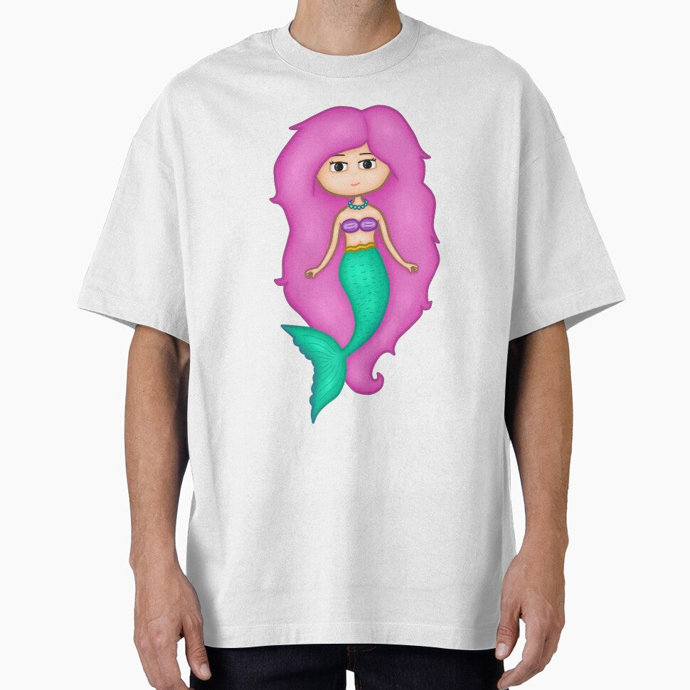 Adorable Mermaid With A Precious Face Drawn in The Kawaii Style - Perfect For Decorating Baby's Nursery by CreativeCranium