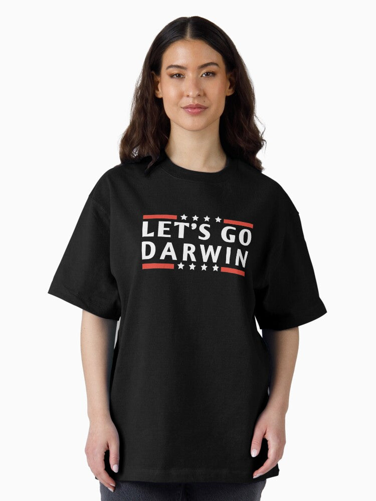 Lets Go Darwin US Flag Vintage Oversized T-Shirt