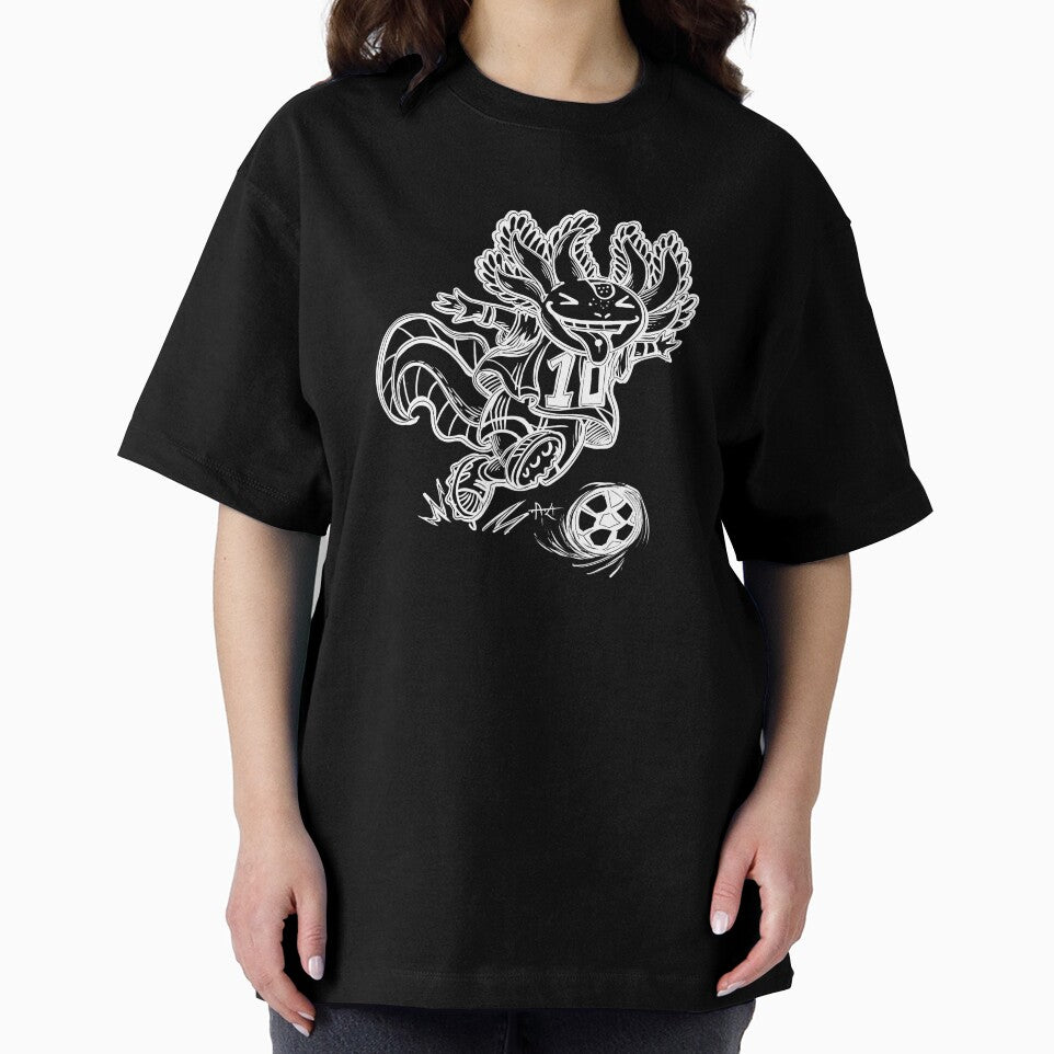 Soccer-playing axolotl by UrielCalavera