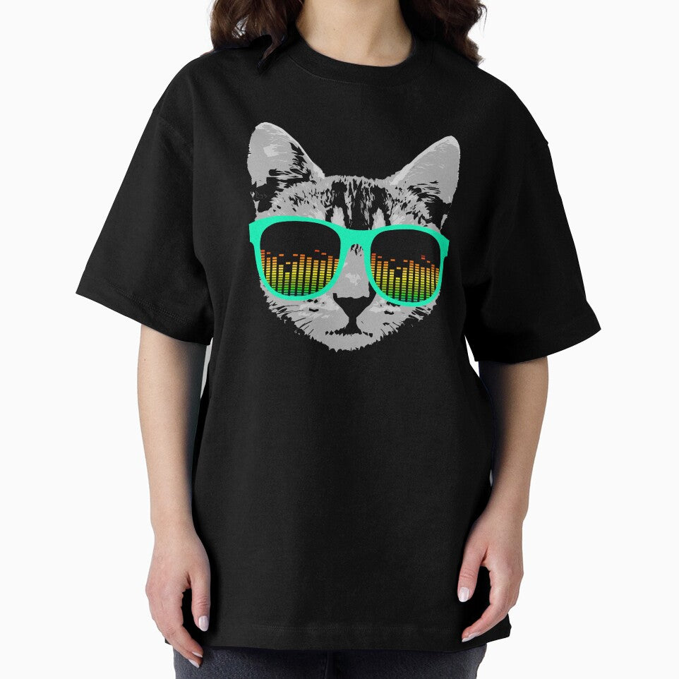 Funny Music Cat with Glasses by ROBOTFACE T-Shirts