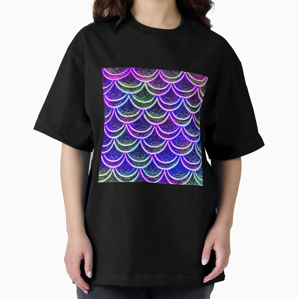 Printed image of Neon Mermaid Tail Scales Pattern by JaReVa