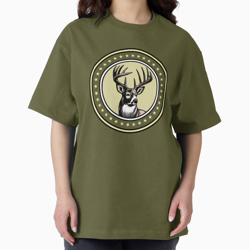 Star Buck Whitetail Vintage Deer Emblem – Rustic Wildlife Badge Illustration by Color4Nature
