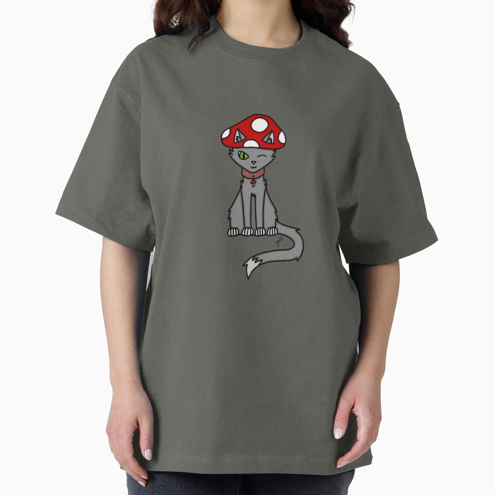 Cat with Mushroom Hat Mushroom Cat by lilpoltergeist