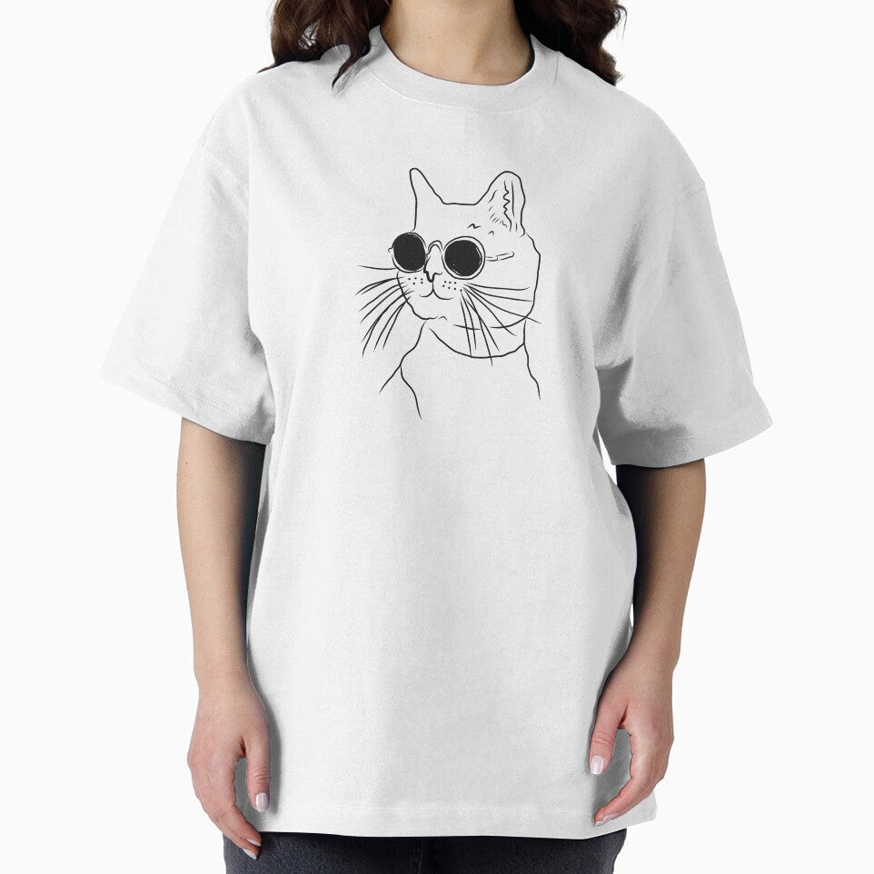 Cool cat minimalist design funny cat with sunglasses by Tropical Blood