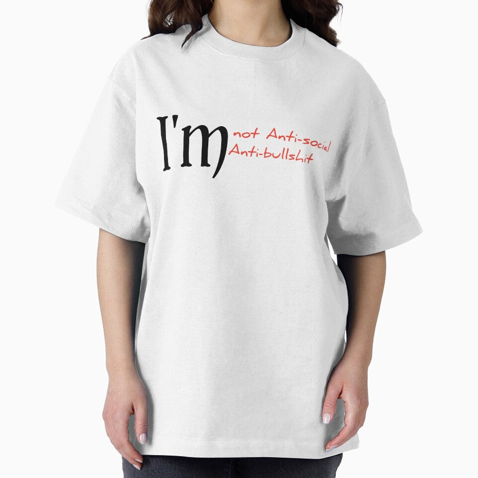 I'm not anti-social I'm anti bullshit quote printed tshirt. by Gudprod