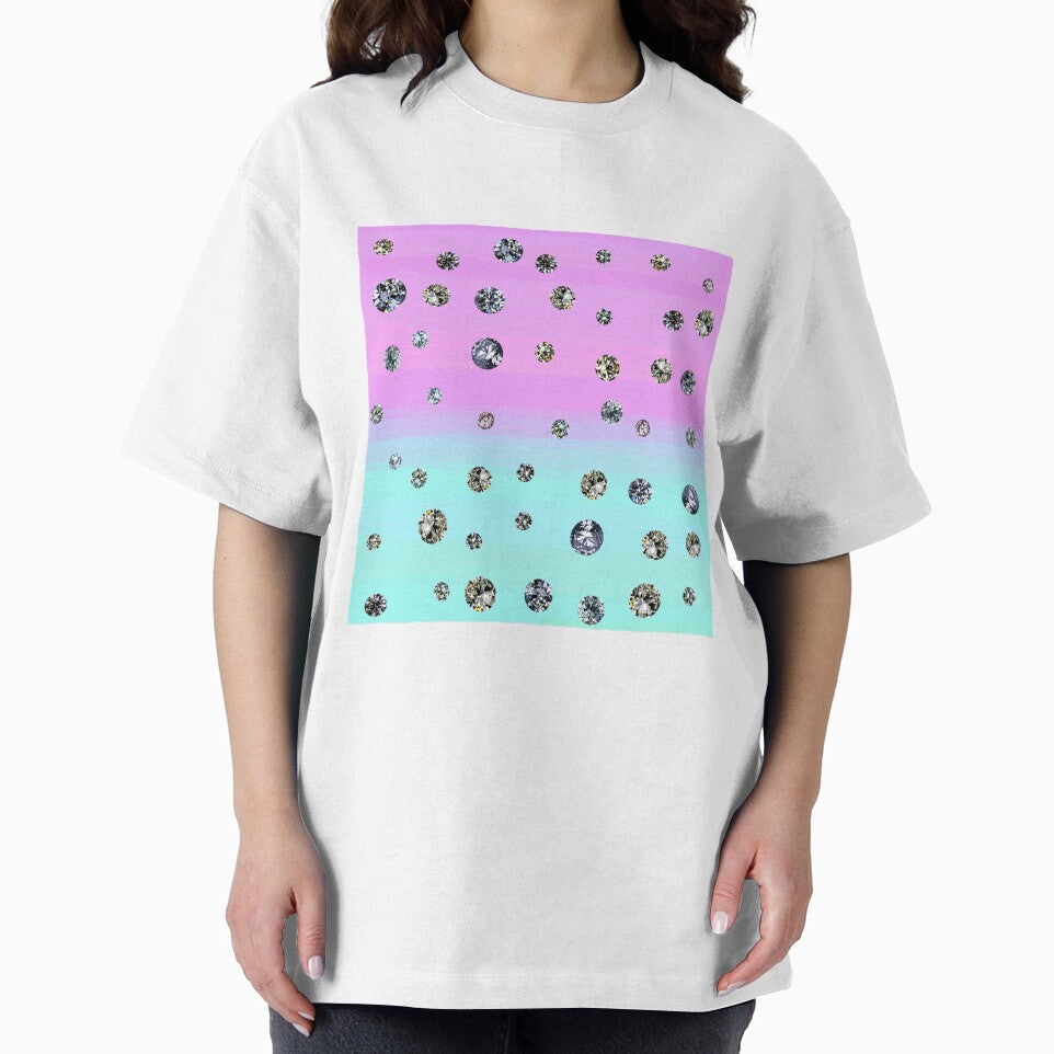 Printed image of Diamond pattern on pink azure gradient background by JaReVa