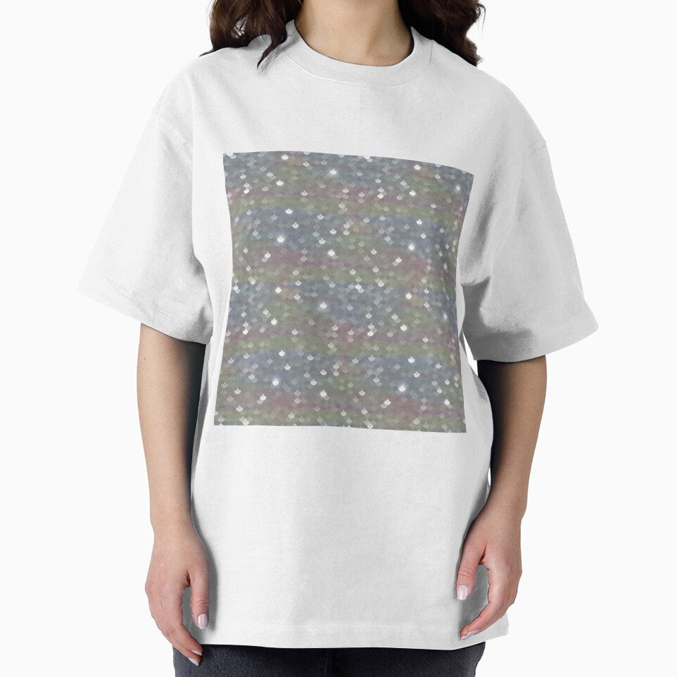 Printed image of sparkling silver Mermaid Tail Scales - seamless pattern by JaReVa